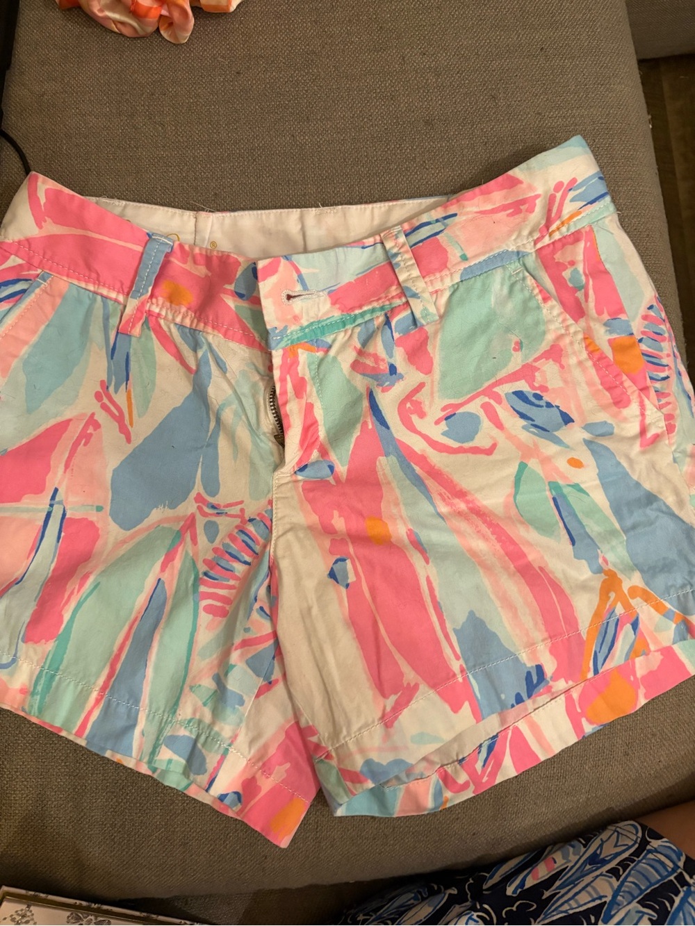 Lilly Pulitzer Multicolor Pastel Brushstroke High-Waist Shorts